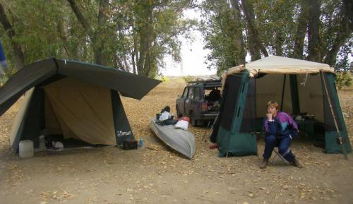 Мой лагерь на Ахтубе осенью.